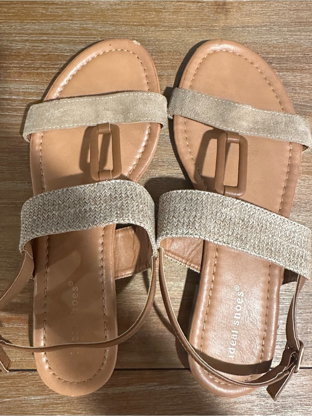 Tan Braided Strap Sandals